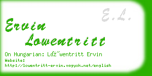 ervin lowentritt business card